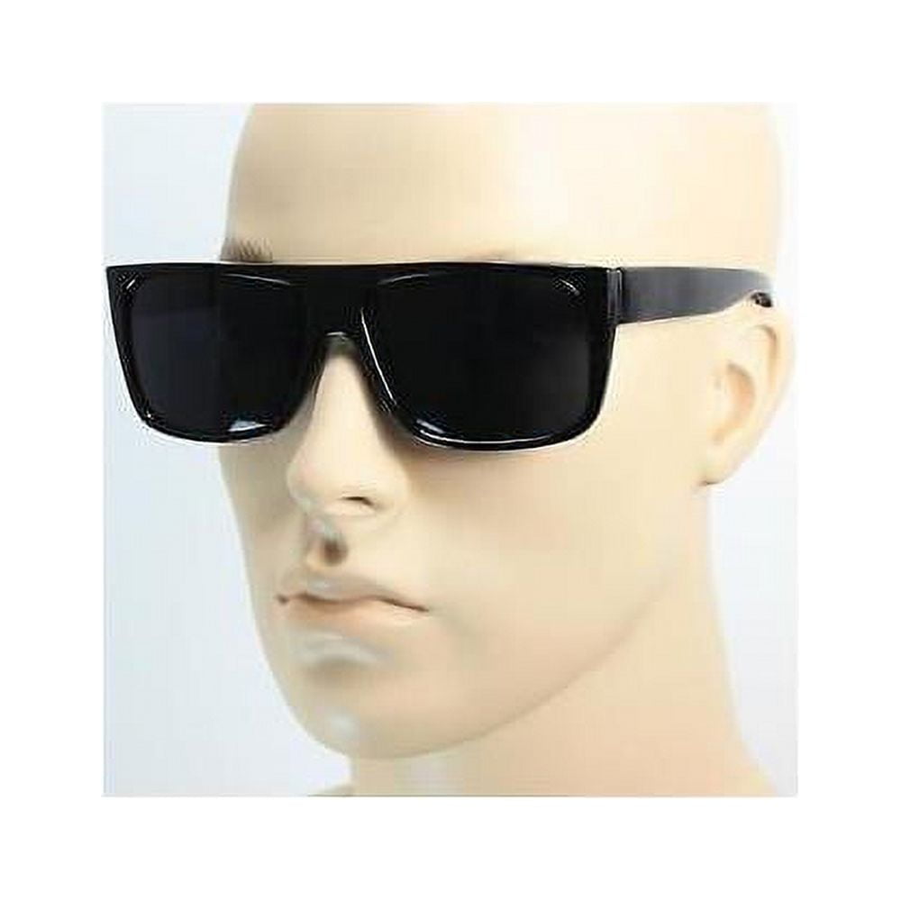 Mens Celebrity Eyewear Flat Top Rectangular Sunglasses Black Lens Frame  Fashion 