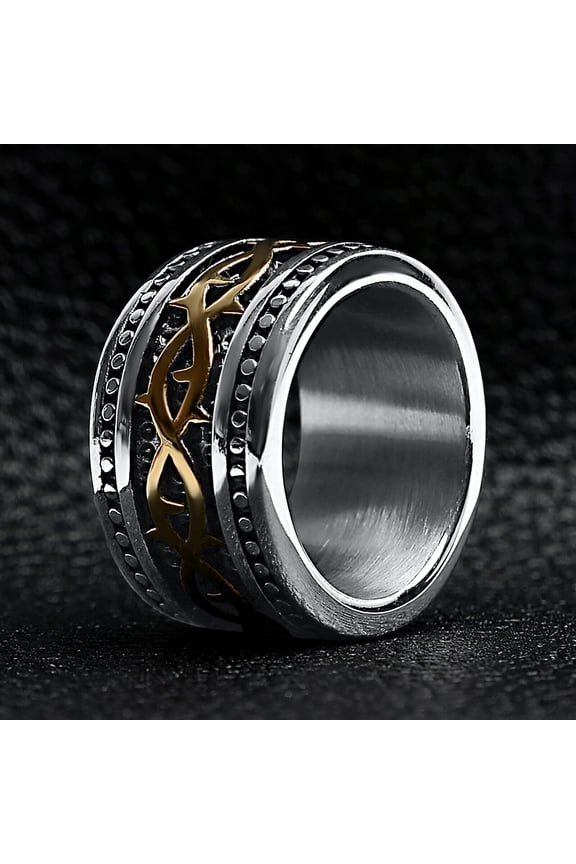 Mens Celtic Ring w/ Gold & Silver - Irish Tribal Jewelry / Tribal Rings for Men