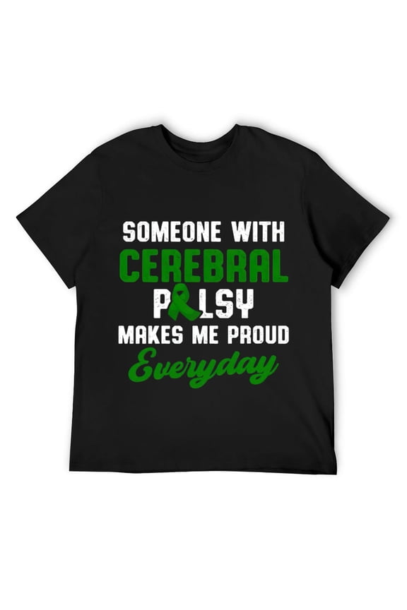 Mens Cerebral Palsy CP Awareness Fighting Warrior Survivor Short Sleeve T-Shirt Black