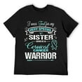 thumbnail image 1 of Mens Cervical Cancer Awareness TShirt: I Wear Teal For My Sister Black, 1 of 5
