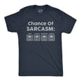 thumbnail image 1 of Mens Chance Of Sarcasm T Shirt Funny Weather Report Funny Humor Novelty Tee Graphic Tees, 1 of 7