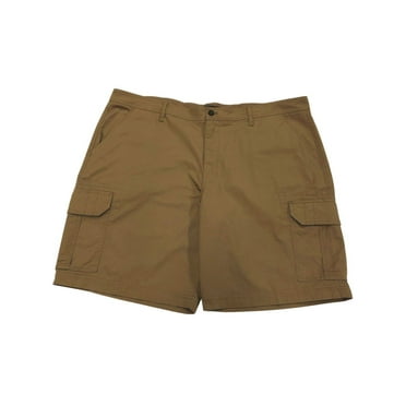 Mens Chaps Brown Performance Stretch Expandable Waistband Cargo Shorts 54
