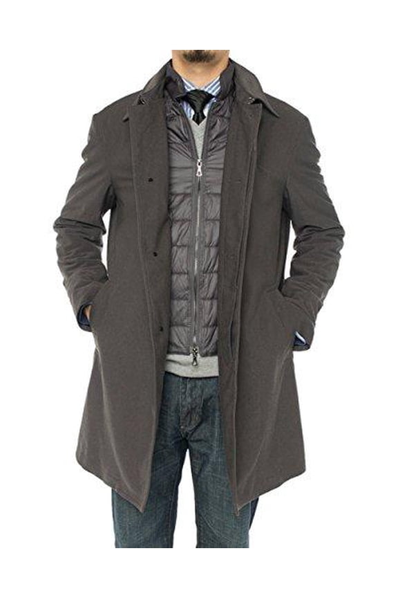 Mens Charcoal Gray Coat Luciano Natazzi Insulated Lining