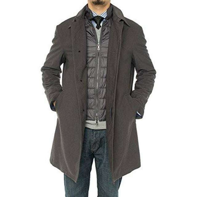 Mens Charcoal Gray Coat Luciano Natazzi Insulated Lining