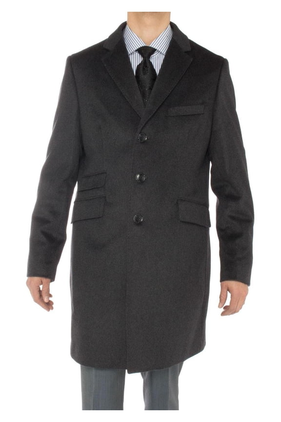 Mens Charcoal Gray Coat Luciano Natazzi Italian Cashmere