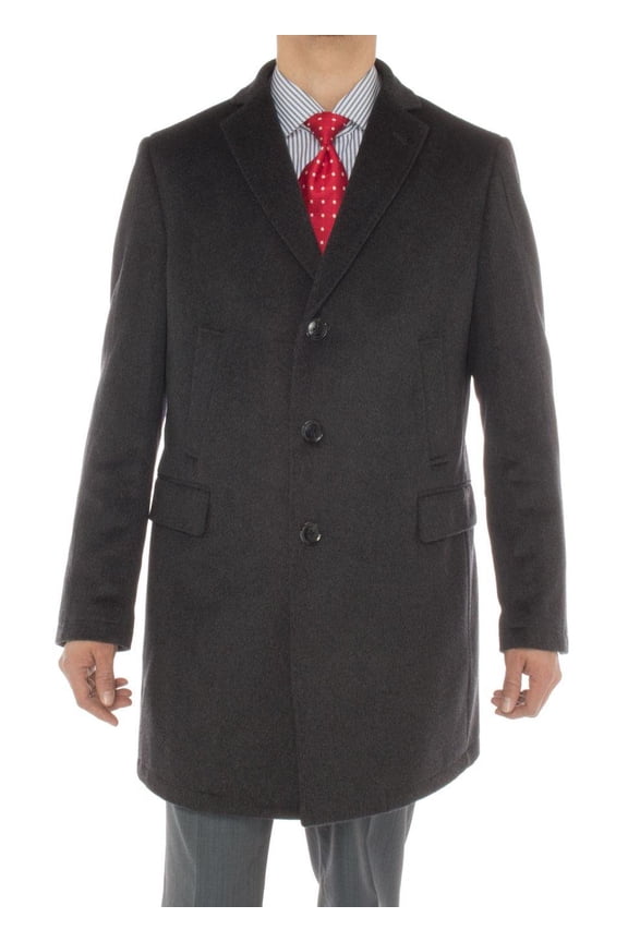 Mens Charcoal Gray Coat Luciano Natazzi Italian Cashmere