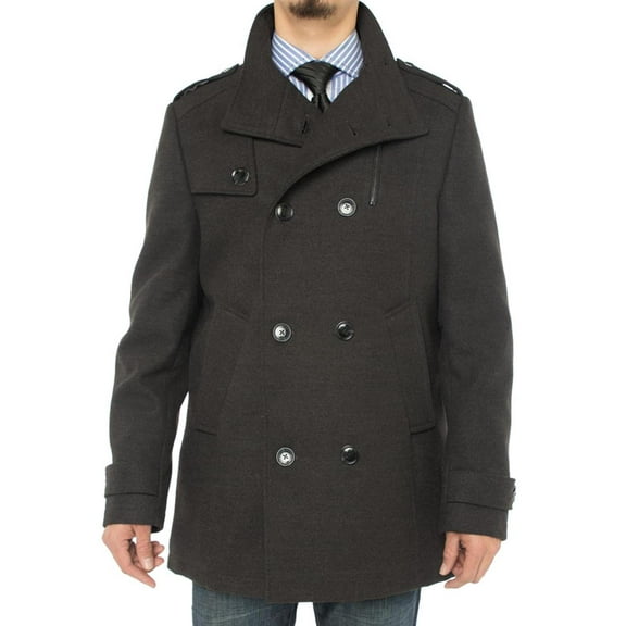 Mens Charcoal Gray Coat Luciano Natazzi Stylish Topcoat