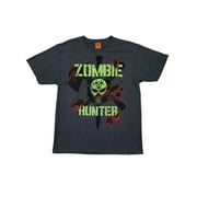 Mens Charcoal Zombie Hunter Graphic Tee Halloween T-Shirt