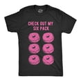thumbnail image 1 of Mens Check Out My Six Pack T shirt Funny Workout Donuts Graphic Humor Gym Tee Graphic Tees, 1 of 9