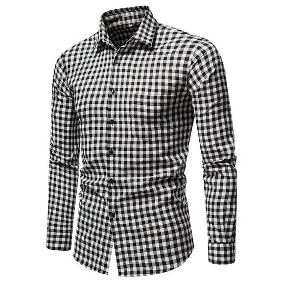 Mens Checked Shirts Long Sleeve Smart Casual Button Down Plaid Shirts Sale Clearance Regular Fit Turn Down Collar Shirt Non Iron Stretch Work Dress Shirt Office Formal Shirt Tattice Tops