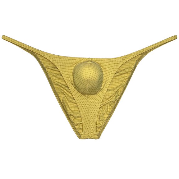 Mens Checkered Cheeky Briefs Underwear Pucker Back Hipster Panties Butt Lift Bikini Briefs Fruit Yellow XL