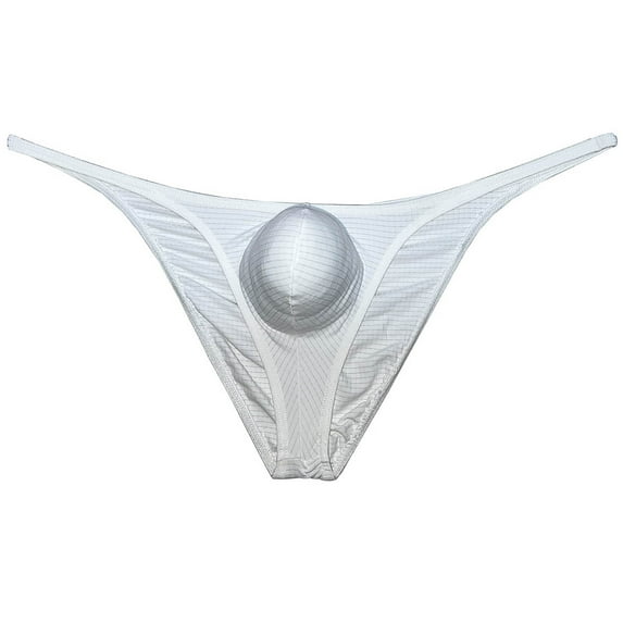 Mens Checkered Cheeky Briefs Underwear Pucker Back Hipster Panties Butt Lift Bikini Briefs White M