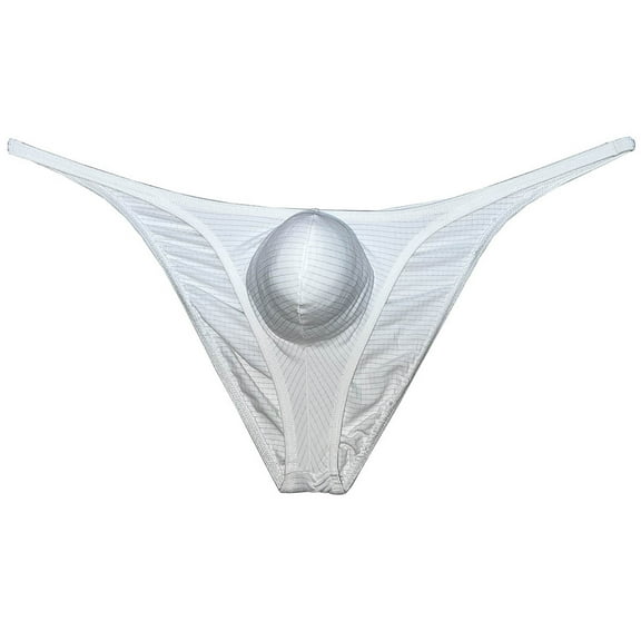 Mens Checkered Cheeky Briefs Underwear Pucker Back Hipster Panties Butt Lift Bikini Briefs White XL