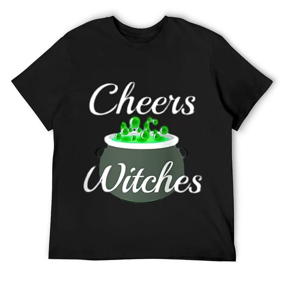 Mens Cheers Witches Brew Cauldron T-Shirt Raglan Baseball Tee Black