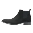 thumbnail image 1 of Mens Chelsea Boot Slip On Pointed Toe Stacked Low Heel Faux Suede Casual Dress Boot, 1 of 7