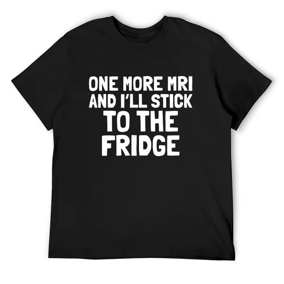 Mens Chemo T-Shirt Funny Battle Cancer Gift MRI Fridge Survivor Black Medium