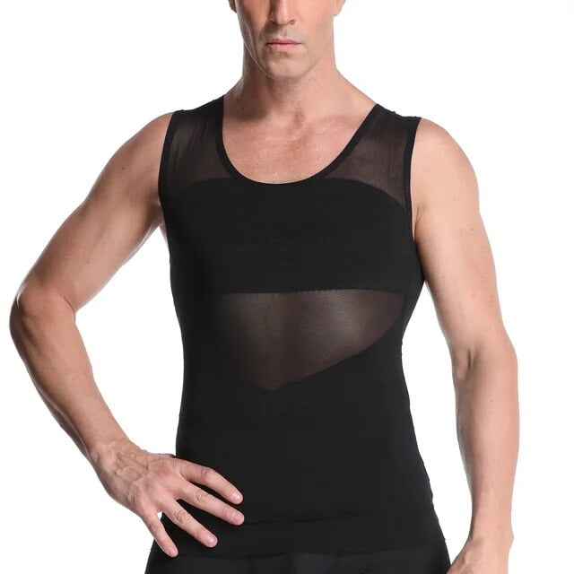 Mens Chest Compression Shirt Vest Slimming Shirt Body
