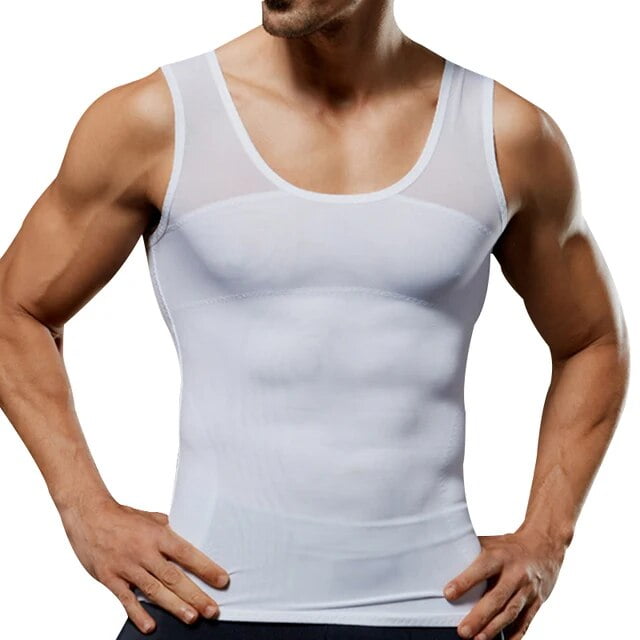 Mens Chest Compression Shirt Vest Slimming Shirt Body