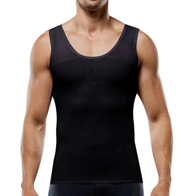 Mens Chest Compression Shirt Vest Slimming Shirt Body