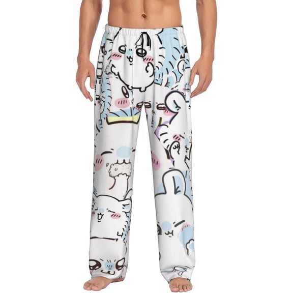 Mens Chii-ka-w Pajama Pants Soft Lightweight Pajama Pants Cartoon Pajama Bottoms