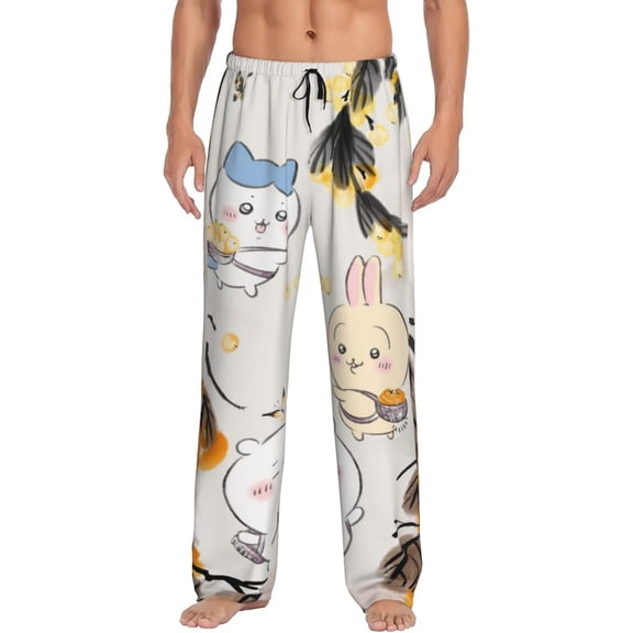 Mens Chii-ka-w Pajama Pants Soft Lightweight Pajama Pants Cartoon Pajama Bottoms