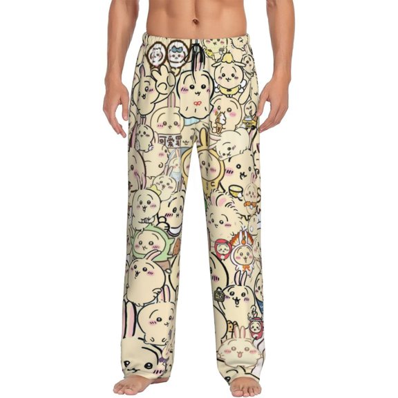 Mens Chii-ka-w Pajama Pants Soft Lightweight Pajama Pants Cartoon Pajama Bottoms