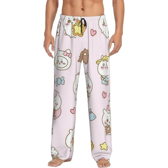 Mens Chii-ka-w Pajama Pants Soft Lightweight Pajama Pants Cartoon Pajama Bottoms