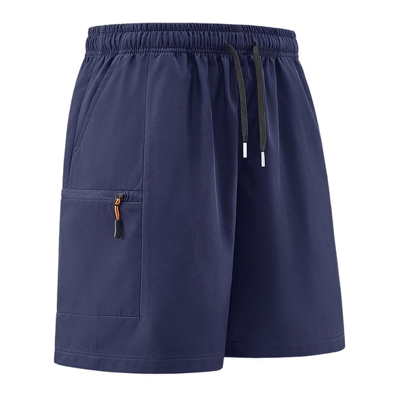 Mens Chino Golf Shorts Stretch Cargo Shorts for Men Solid Color Workwear Beach Shorts with Multiple Pockets Knee Length Pants Dark Blue XXL