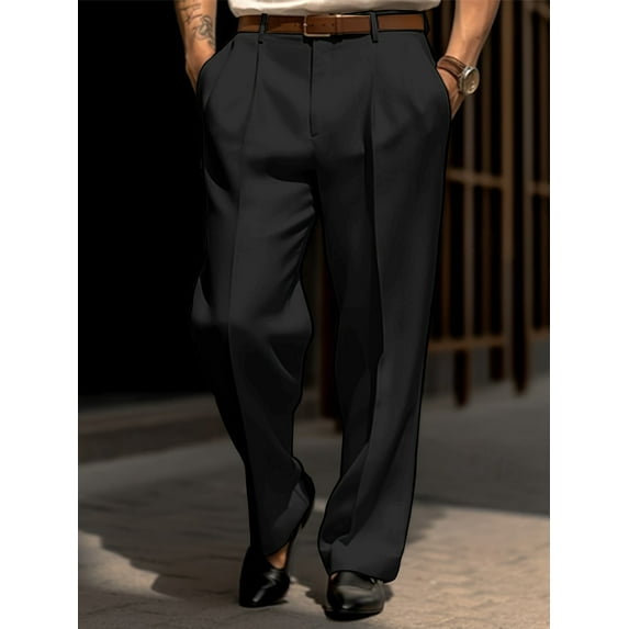 Mens Chino Pants Casual Stretch Golf Pants Waist Tapered Trousers Lightweight Comfy Pants with Zipper Pockets Black 3XL