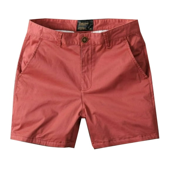 Mens Chino Shorts 5.5" Flat Front Stretch Classic Fit Shorts with Multi-Pocket Daily Wear