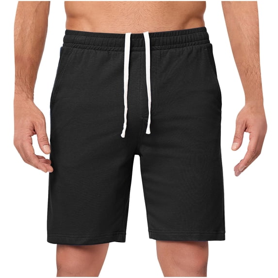 Mens Chino Shorts Casual Elastic Waist Drawstring 9"/10" Inch Inseam Straight Fit Summer Beach Vacation Short Pants with Pocket