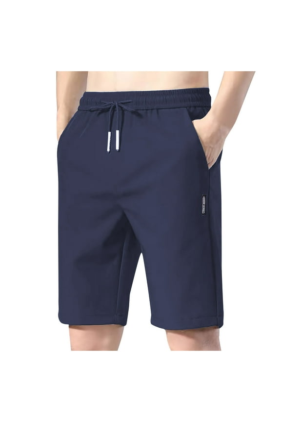 Mens Chino Shorts, Men's Cargo Shorts Elastic Waistband Drawstring Summer Casual Cotton Big & Tall Relaxed Fit Work Short Pants L-5XL