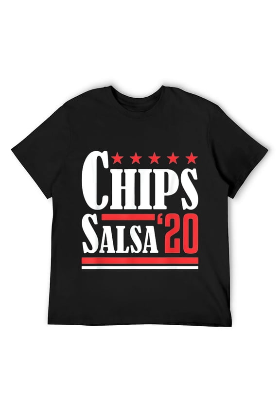 Mens Chips Salsa 2020 Politics Election Parody Funny Food T-Shirt Black
