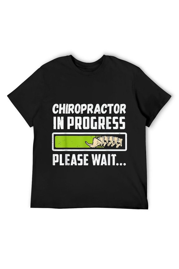 Mens Chiropractor In Progress Chiropractic Future Chiropractor T-Shirt Black
