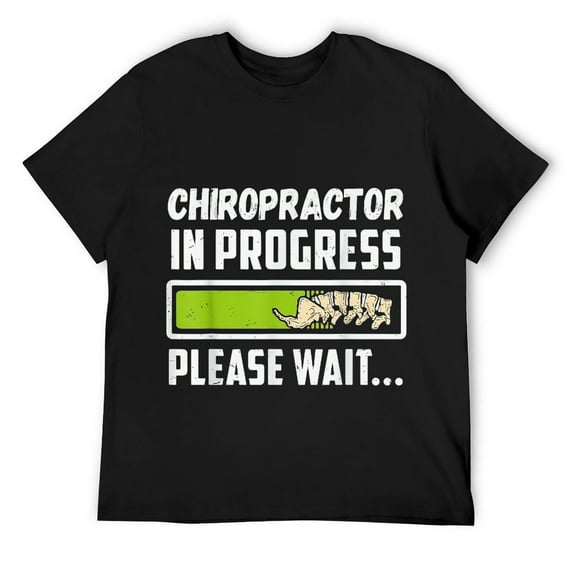 Mens Chiropractor In Progress Chiropractic Future Chiropractor T-Shirt Black
