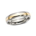 thumbnail image 1 of Mens Chisel 5mm Comfort Fit Titanium Wedding Band Ring with 14K Gold Inlay for Men, 1 of 7