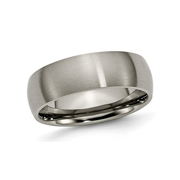 Mens Chisel 7mm Comfort Fit Brushed Titanium Wedding Band Ring
