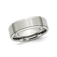 thumbnail image 1 of Mens Chisel 7mm Stainless Steel Comfort Fit Ridged Wedding Band Ring with Ridge, 1 of 7