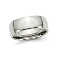 thumbnail image 1 of Gem & Harmony Mens Chisel 8mm Stainless Steel Polished Wedding Band Ring for Men, 1 of 7