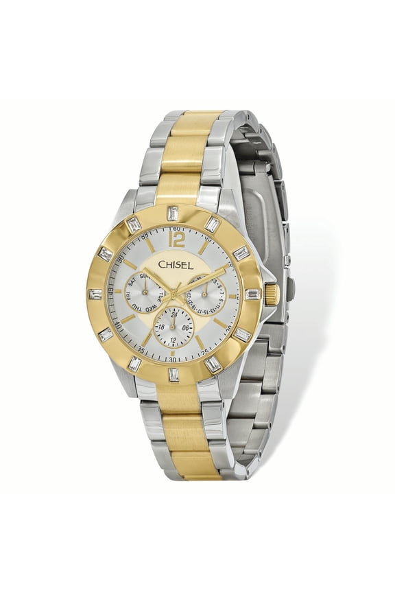 Mens Chisel IP-plated 2-tone Stainless Steel Silver Dial Watch