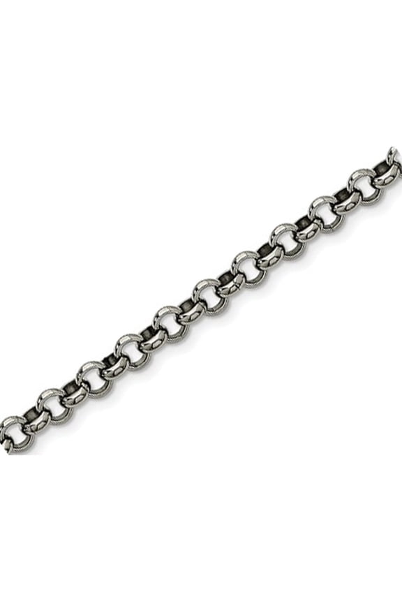 Mens Chisel Rolo Chain Bracelet in Stainless Steel 7.5 inches (6.00 mm) for Men