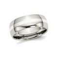 thumbnail image 1 of Mens Chisel Stainless Steel 8mm With Sterling Silver Inlay Wedding Band Ring for Men, 1 of 6
