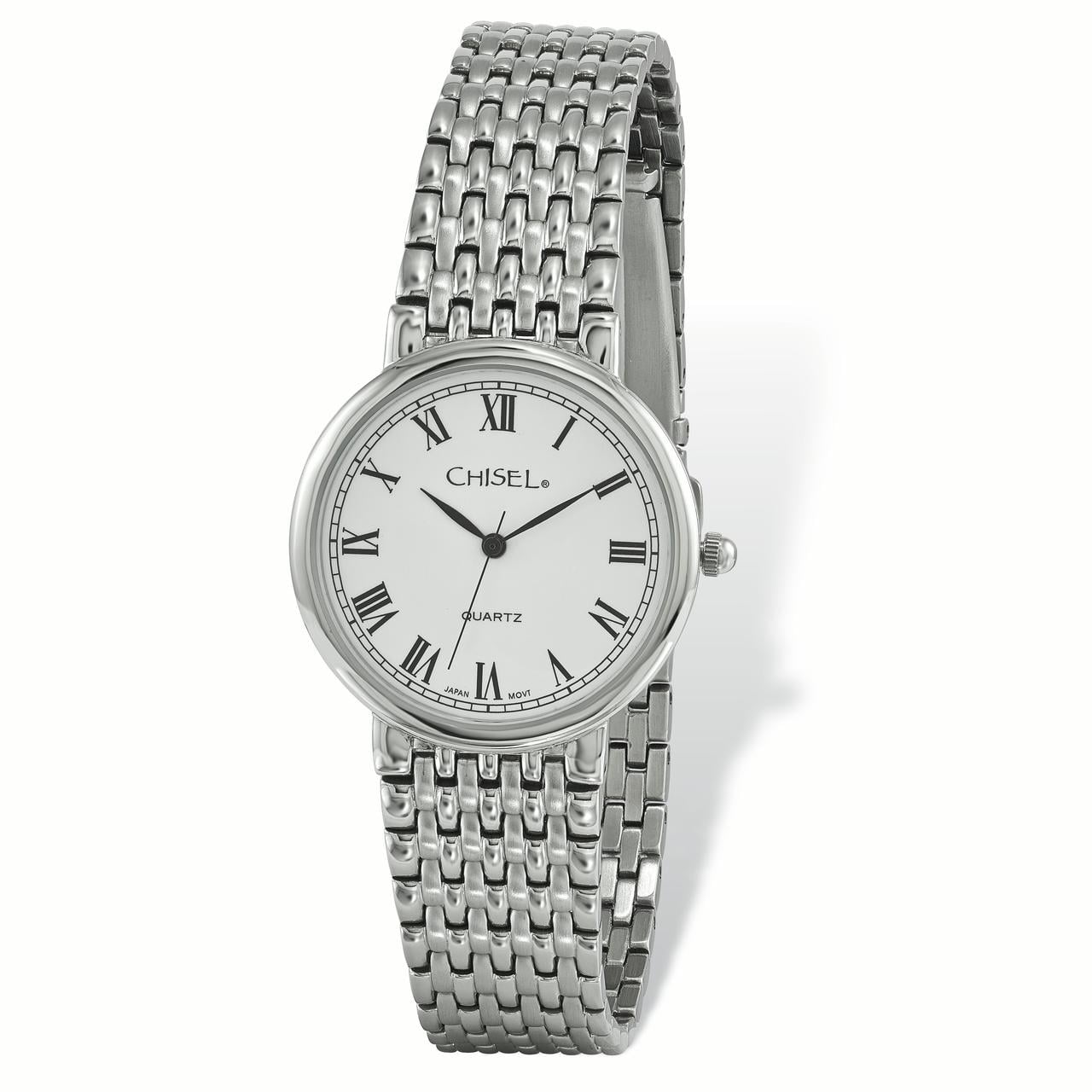 Mens Chisel Stainless Steel White Dial Watch