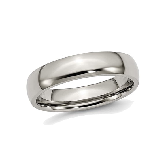 Gem & Harmony Mens Chisel Titanium 5mm Polished Wedding Band Ring for Men