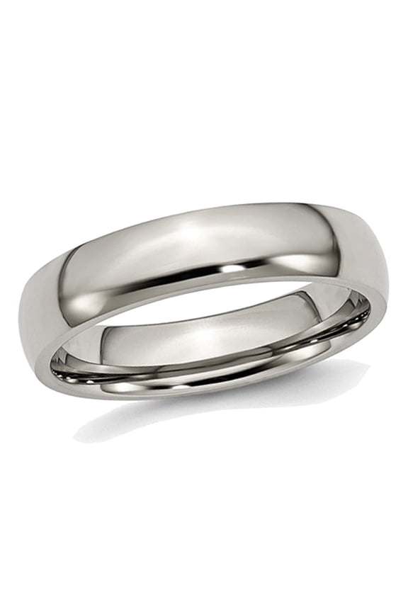 Gem & Harmony Mens Chisel Titanium 5mm Polished Wedding Band Ring for Men