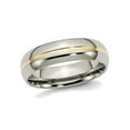 thumbnail image 1 of Gem & Harmony Mens Chisel Titanium 6mm Yellow Plated Wedding Band Ring for Men, 1 of 7