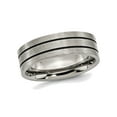 thumbnail image 1 of Mens Chisel Titanium 7mm Enamel and Grooved Brushed Wedding Band Ring for Men, 1 of 6