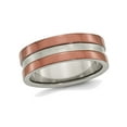 thumbnail image 1 of Mens Chisel Titanium 8mm Wedding Band Ring with Brown Plating, 1 of 7