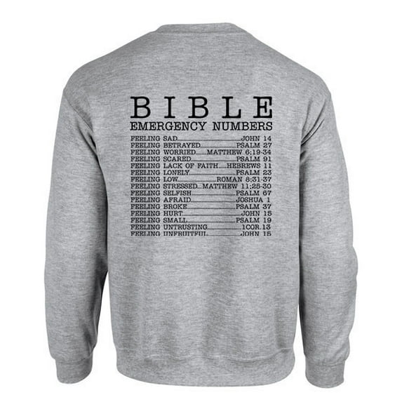 Mens Chrisitian Sweatshirt Bible Numbers Scripture Crewneck Sweatshirt-Sports Grey-4xl