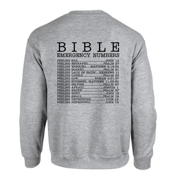 Mens Chrisitian Sweatshirt Bible Numbers Scripture Crewneck Sweatshirt-Sports Grey-5xl